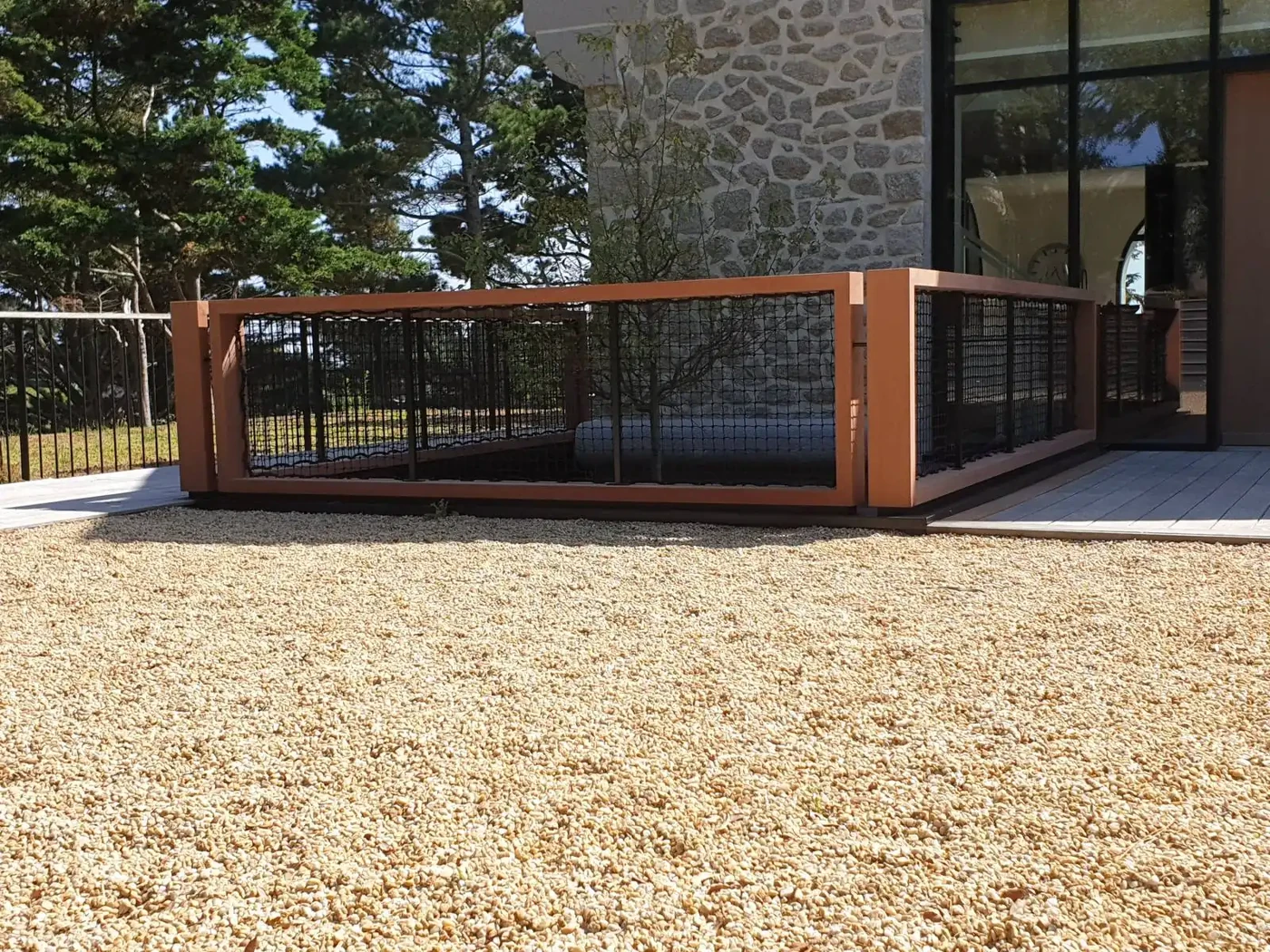 Fabrication et pose d'un Garde corps en Bois exotique