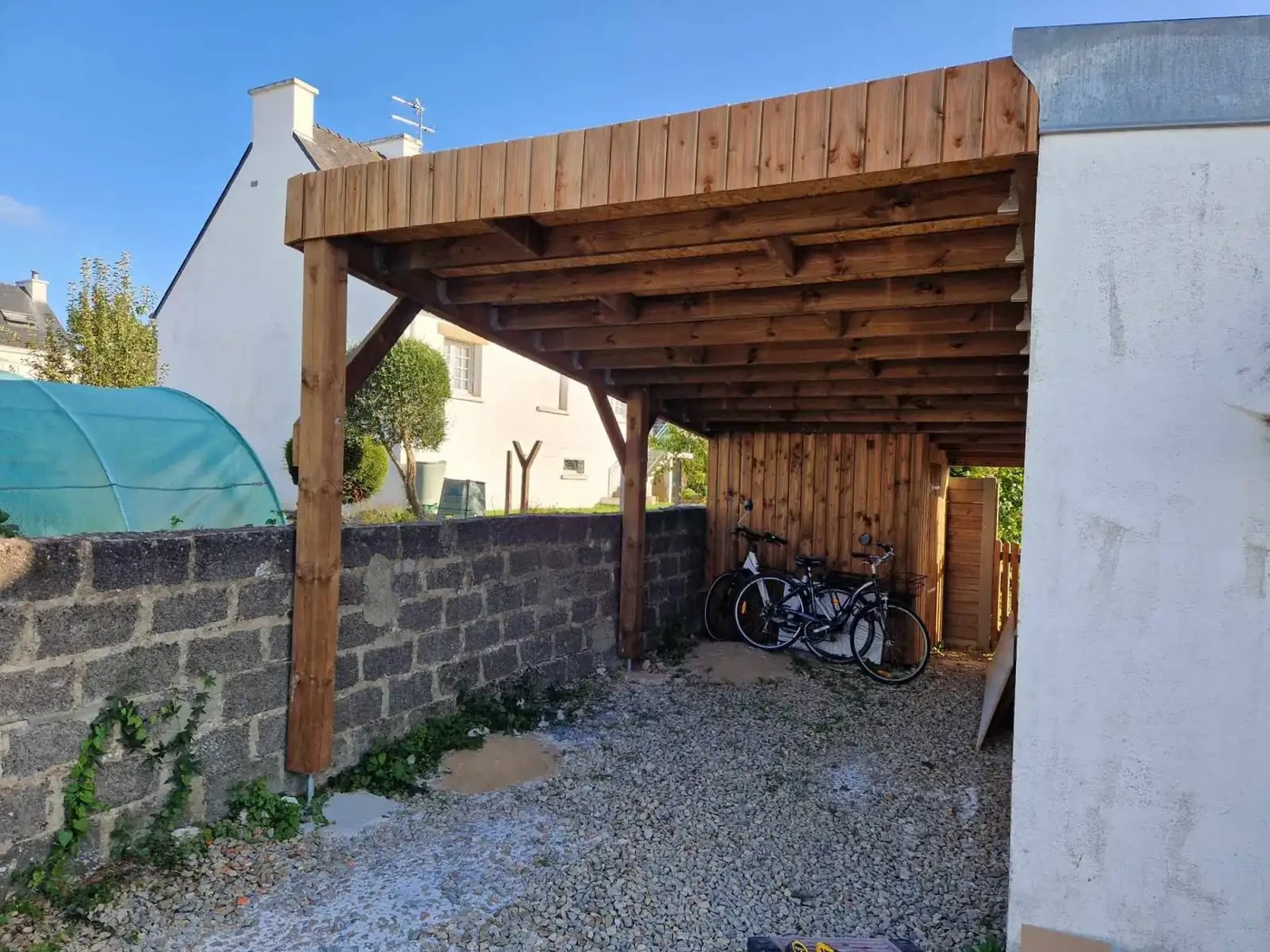Carport en Pin Classe 4 teinté marron