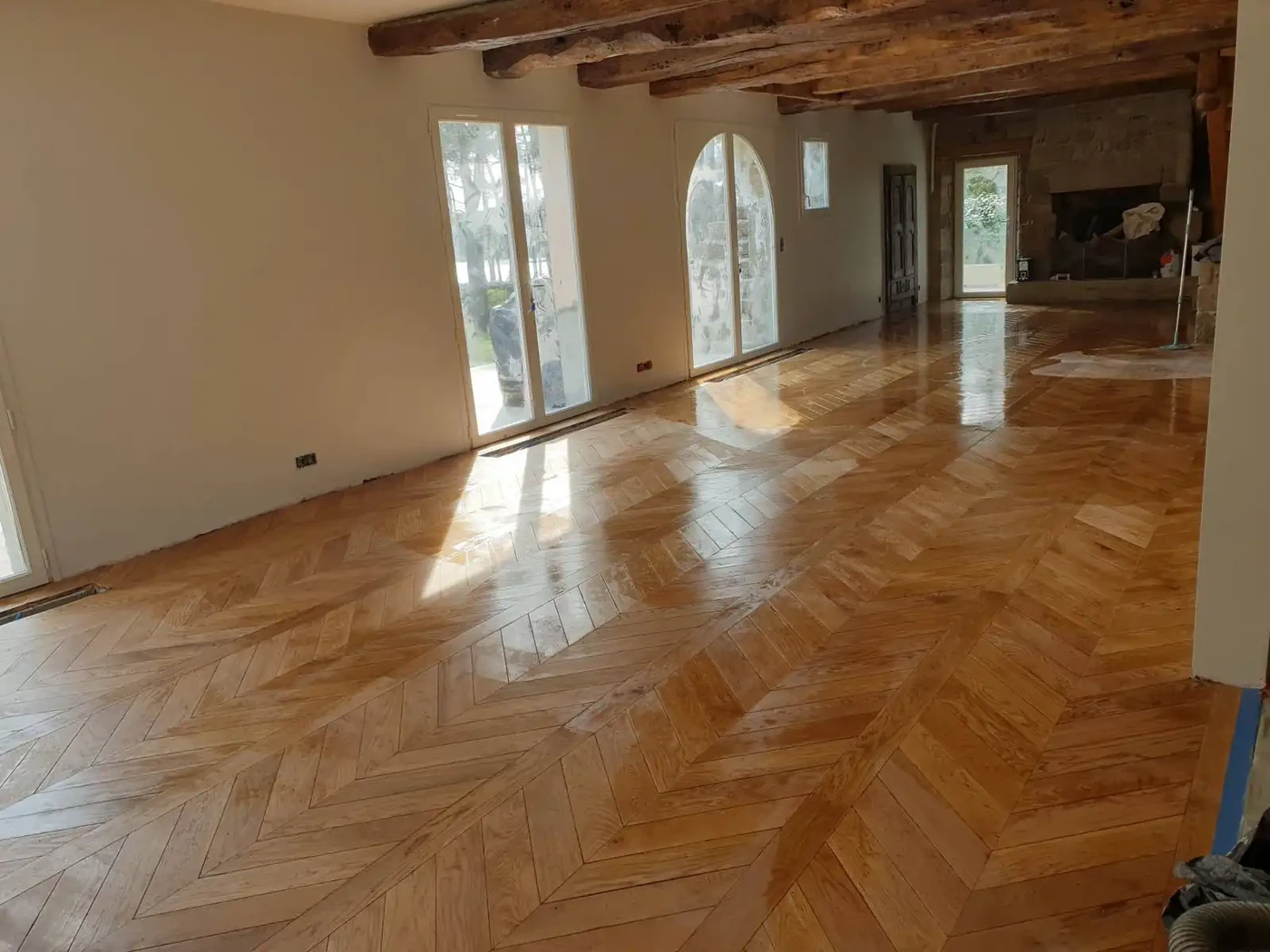 Parquet collé Pointe de Hongrie Crac'h